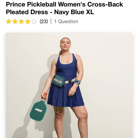 Prince Pickleball Women's Cross-Back
Pleated Dress - Navy Blue L - Picture 4 of 4